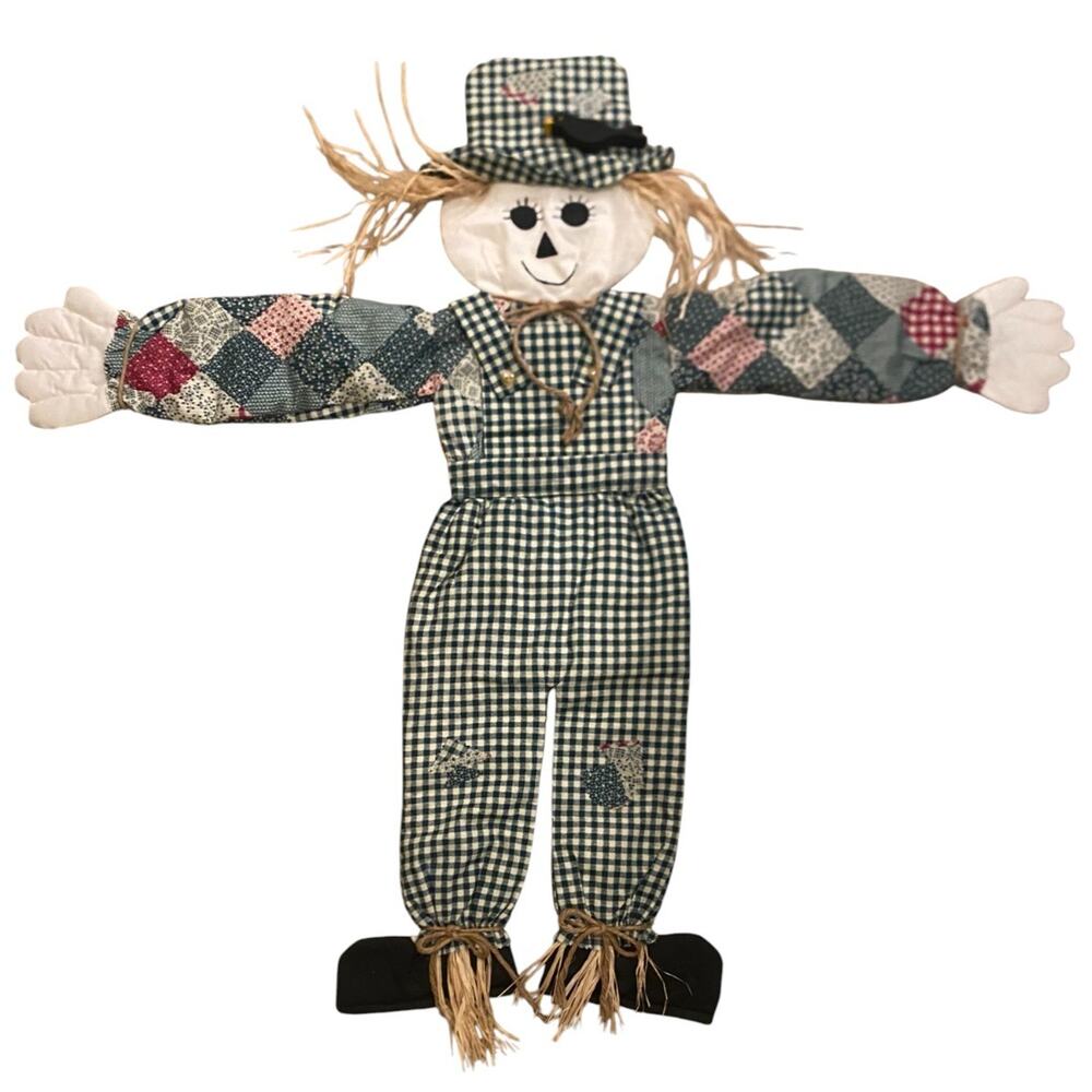Handmade Cloth Scarecrow Multicolor Green 39 Inches Long